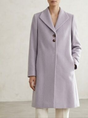 Bern And Mort Singe Breasted Angora Wool Blend Coat Size 8